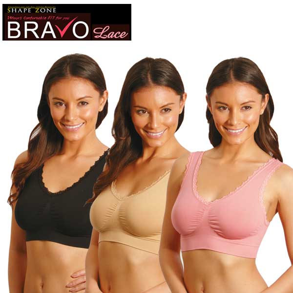 ブラボーレースブラ 3枚セット SHAPE ZONE BRAVO Lace