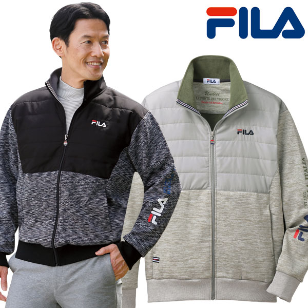 FILA キルト切替ストレッチ軽量ブルゾン スポーティデザイン ストレッチ 暖か裏フリース 秋冬 40代 50代 60代 957719