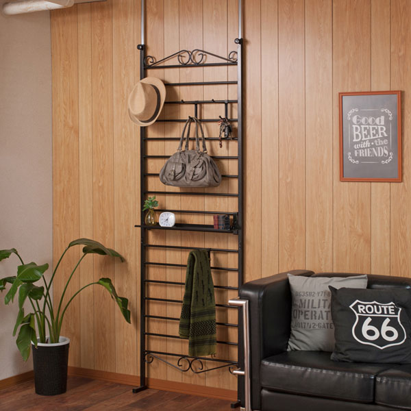 突っ張り ラダーラック パーテーション 壁面ラック 間仕切り 幅65cm 棚板1枚付 日本製 メルヘン Aria ..