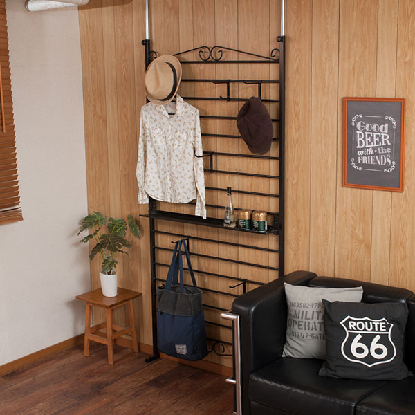 突っ張り ラダーラック パーテーション 壁面ラック 間仕切り 幅95cm 棚板1枚付 日本製 メルヘン Aria ..