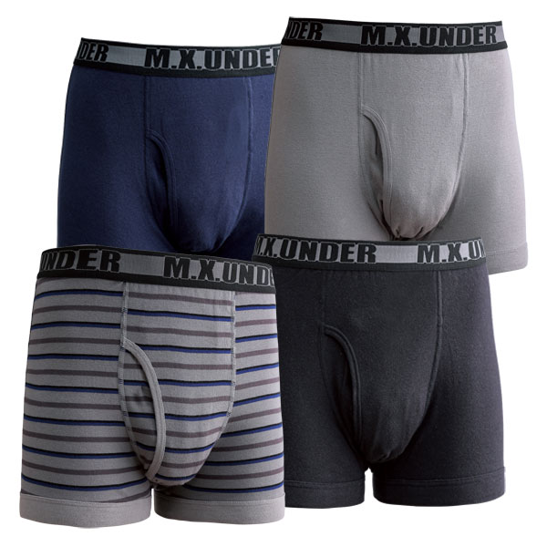 チョイ漏れ防止 ボクサーパンツ 同サイズ4色組 尿モレ対策 抗菌防臭 安心の4層構造 綿100％ 955388