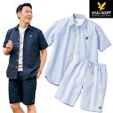ライル&スコット サッカー地セットアップ シャツ+ハーフパンツ ワンマイルスーツ 上下セット 春夏秋 メンズ 40代 50代 60代 957939