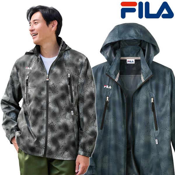 FILA フィラ 快適ベンチレーションアウター はっ水加工 メッシュ裏地 フード取り外し可 蒸れにくい メンズ 秋冬春 40代 50代 60代 958005