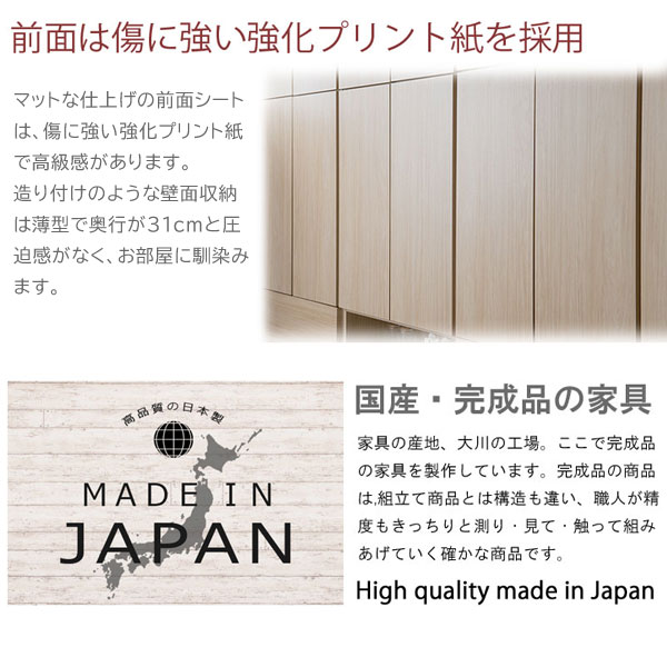 突っ張り式 薄型壁面収納システム Hills ヒルズ デスクタイプ 幅59.5cm 奥行31cm ...