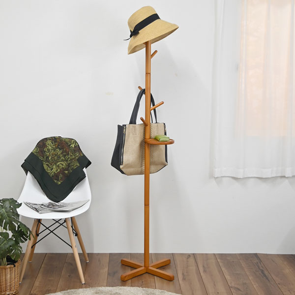 樂天商城 - ポールハンガー 天然木 高さ165.5cm シンプルデザイン CH-2327