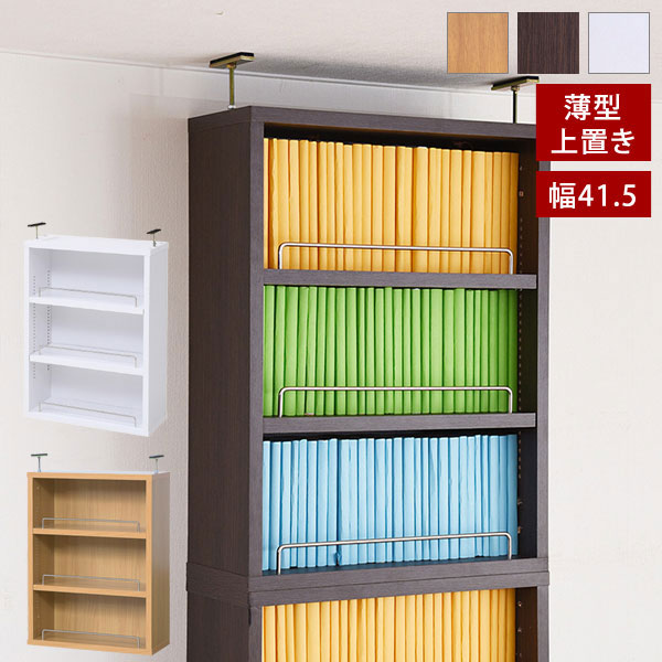 本棚 薄型オープン書棚上置き 幅41.5cm 奥行16.5cm MEMORIA 棚板が1cmピッチで可動する自在な棚割り FRM-0103-JK