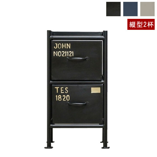 縦型2杯引出チェスト MSG スチールチェスト 幅30cm ienowa products msg2d-LI