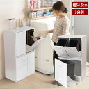 薄型ランドリーラック 幅54.5cm 3分別タイプ 収納家具 FACE ホワイト FY-0198-NS
