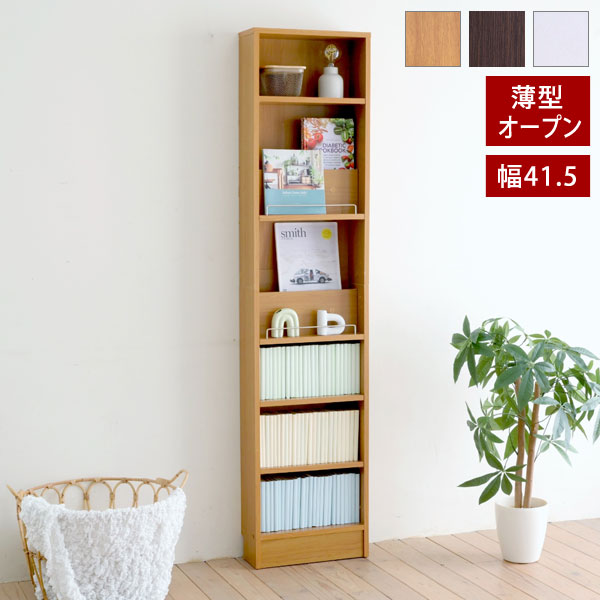 樂天商城 - 本棚 薄型 幅41.5cm 奥行き16.5cm 1cmピッチ MEMORIA メモリア 可動棚 飾り棚付き スリム ディスプレイラック オープンラック FRM-0129-JK