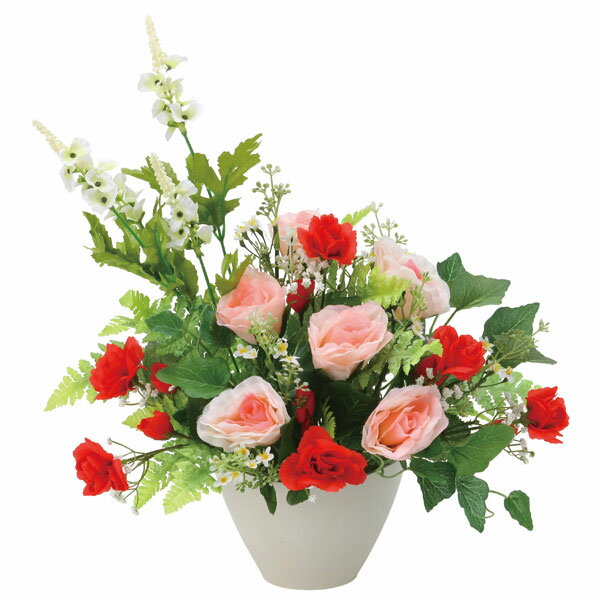 アートフラワー フェイクグリーン 造花 光触媒 光の楽園 アサミローズ 2450A75