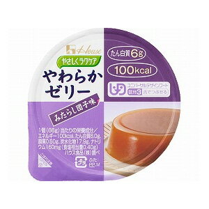 【ハウス食品】【区分3：舌でつぶせる】やさしくラクケア　やわらかゼリーみたらし団子味（63g） / 81957【定番在庫】即日・翌日配送可【介護用品】介護食/やわらか食/デザート/おかず【通販】