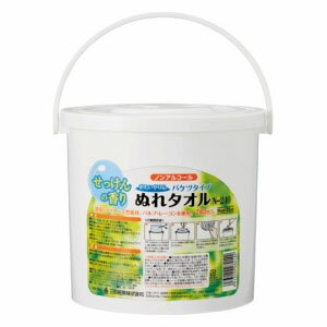 【三昭紙業】おもいやり心　ぬれタオルバケツタイプN-240 せっけんの香り（240枚入） / 2142【定番在庫】即日・翌日配送可【介護用品】ウェットタオル/ティッシュ/使用頻度の多い方/病院施設/清拭【通販】