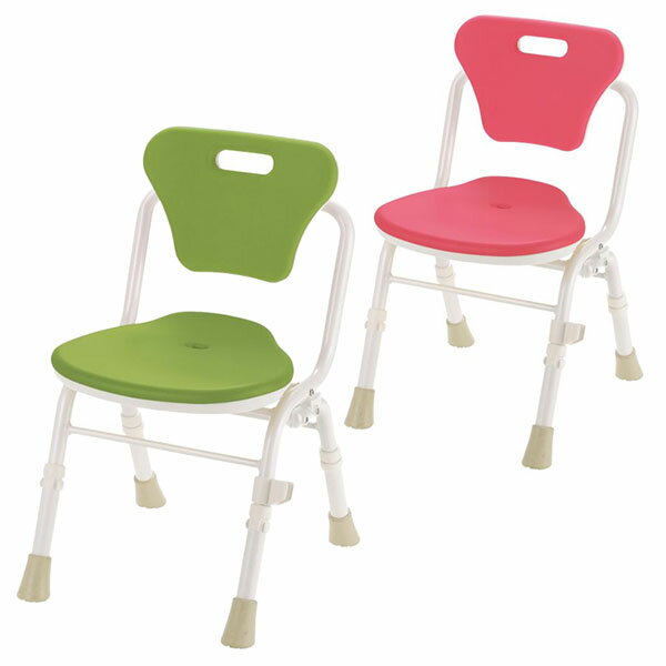 【リッチェル】やわらかシャワーチェアクレオ　折りたたみ（防カビプラス）　背付390　ピンク / 19211【定番在庫】即日・翌日配送可【介護用品】入浴介護用品/シャワーベンチ/大きめ背もたれ【通販】