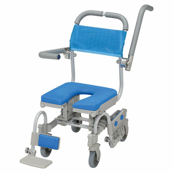 【ウチヱ】シャワーラク4輪自在Vセーフティ　U型シート / SWR152SA ※送料実費※在庫限り【メーカー直送】※返品・交換不可※代引不可※【介護用品】お風呂/シャワーキャリー/入浴用車イス/椅子【通販】