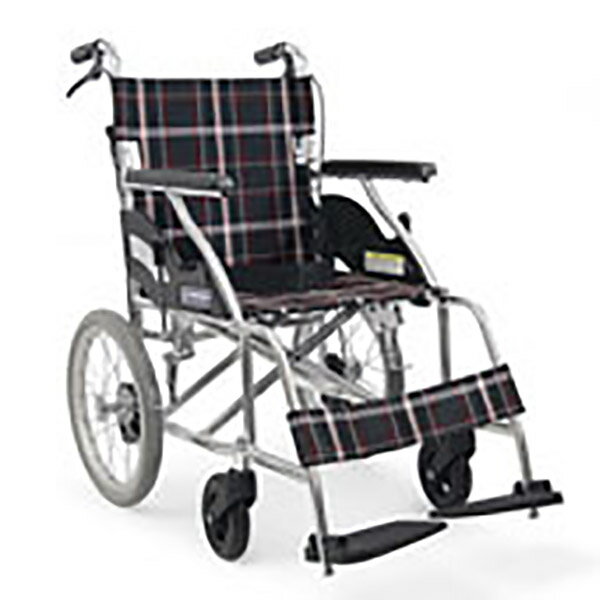 【カワムラサイクル】アルミ製標準車いす 介助用 KV16-40SB A22（黒チェック) / KV16-40SB =非課税=【メーカー直送】※返品・交換不可※代引不可※【介護用品】車椅子【通販】