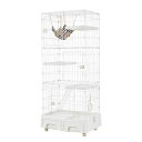 【先着300〜1000OFFクーポン】猫 ケージ 猫用ケージ キャットケージ トイレ付 ハンモック付 収納型 キャットケージ 大型 多段 3段 1段2段可能 頑...