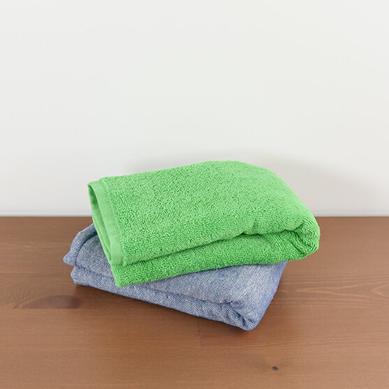 コーデIndigo（gauze＆color）フェイスタオル2枚セット （インディゴ・グリーン）コーディネート 毎日..