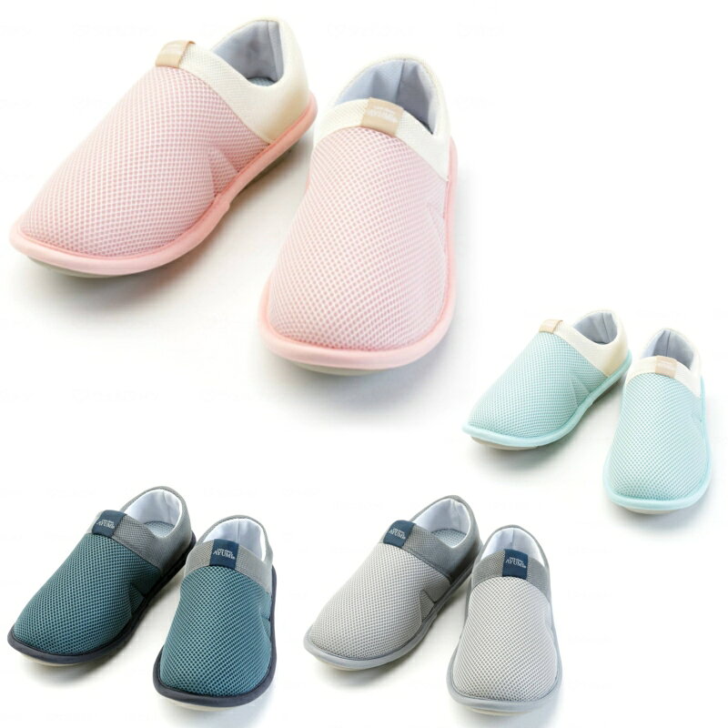 ●サイズ／ 　S：20.5〜21.5cm 　M：22.0〜23.0cm 　L：23.5〜24.5cm 　LL：25.0〜26.0cm 　3L：26.5〜27.5cm （ミント・ピーチはS〜LLのみ、スカイグレー・フォレストグリーンはL〜3Lのみ） ●ワイズ／3E相当 ●重さ／約100g（片足Lサイズ） ●材質／表：ポリエステル100％、内：ポリエステル100％、底材：EVA樹脂 ●生産国／中国 ●吸水速乾加工（内生地のみ） ●室内用 ●男女兼用 ●規格／両足1足 メーカー：徳武産業 【注意事項】 ※リニューアルに伴い、パッケージ・内容等予告なく変更する場合がございます。 ※商品画像の色合いはモニターの発色により実際と異なる場合があります。・すっと履ける、すっと吸水速乾、サラっと快適メッシュ。 ・通気性UPでいつも快適：表地はもちろん見えないところもメッシュ素材で通気性アップ。一年中いつも快適です。 ・サラッと吸水速乾：吸水速乾（内生地）で手洗い後もスッキリ乾くのでいつもフレッシュな履き心地（中底は除く）。 ・すっと履けてフィット：履き口が広いので足入れしやすく、足に優しくフィット。 ・足裏にフィットするインソールと底が一体形状。足の形状に沿った立体形状で中敷と底がずれることなく足を適正な位置に保ちます。