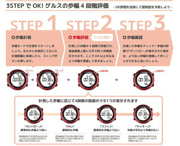 GRUS グルス 歩幅 歩数 消費カロリー 計測 腕時計 ウォーキングウォッチ GRS001-01 レッド × ブラック 赤 黒 健康 時計 健康ウォッチ 散歩 デジタル メンズ レディース 男性 女性