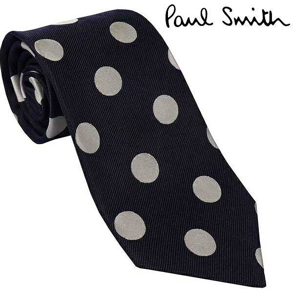 PAUL SMITH ポールスミス ネクタイ シルク 100% M1A-0TIE-JT277-49 DARK NAVY ダークネイビー ドット 柄 ポール・スミス 人気 ブランド ポールスミスネクタイ ポール・スミスネクタイ おしゃれ おすすめ 就職祝い 男性 父の日 ギフト 誕生日 プレゼント