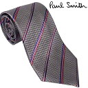 PAUL SMITH ポールスミス ネクタイ シルク 100% M1A-0TIE-JT281-70 GREY グレー ストライプ 柄 ポール・スミス 人気 ブランド ポールスミスネクタイ ポール・スミスネクタイ おしゃれ おすすめ 就職祝い 男性 父の日 ギフト 誕生日 プレゼント