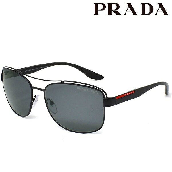 PRADA プラダ サングラス メンズ PS57VS 1BO02G 61 LINEA ROSSA リネア ロッサ ブラック グレー 人気 高級 ブランド PRADAサングラス プラダサングラス デザイン カジュアル お洒落 おしゃれ おすすめ 男性 誕生日 ギフト クリスマス プレゼント