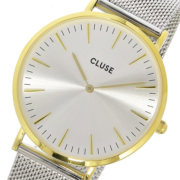 クルース CLUSE ラ・ボエーム メッシュベルト 38mm レディース 腕時計 CL18115 シルバー/シルバー 人気 ブランド 時計 シンプル スマート クルース腕時計 おしゃれ クルース時計 CLUSE腕時計 CLUSE時計 女性用 ギフト クリスマス プレゼント