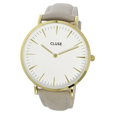 クルース CLUSE ラ・ボエーム レザーベルト 38mm レディース 腕時計 CL18414 ホワイト/グレー 人気 ブランド 時計 シンプル スマート クルース腕時計 おしゃれ クルース時計 CLUSE腕時計 CLUSE時計 女性用 ギフト クリスマス プレゼント