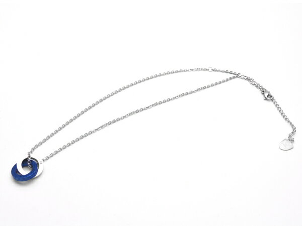 送料無料 ライオンハート ネックレス メンズ ダブルリング LION HEART ペンダント 04N135SMBL ブルー 青 チェッカー柄 人気 ブランド ライオンハートネックレス おしゃれ 男性用 カップル 記念 誕生日 ギフト クリスマス プレゼント