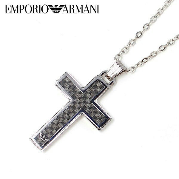 アルマーニ EMPORIO ARMANI エンポリオ アルマーニ クロス ネックレス メンズ ブランド 十字架 ステンレス EGS1705040 シルバー ブラック 人気 エンポリオ アルマーニ アルマーニネックレス アクセ かっこいい おしゃれ アクセサリー 男性 誕生日 ギフト クリスマス プレゼント