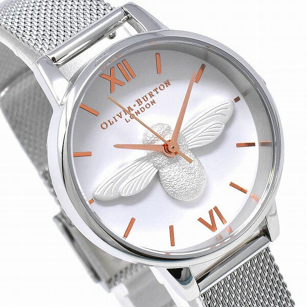 OLIVIA BURTON オリビアバートン 腕時計 レディース OB16AM146 ホワイト シルバー ステンレス メッシュ ベルト 人気 ブランド 時計 オリビアバートン腕時計 かわいい オリビアバートン時計 可愛い おしゃれ 女性 誕生日 ギフト クリスマス プレゼント