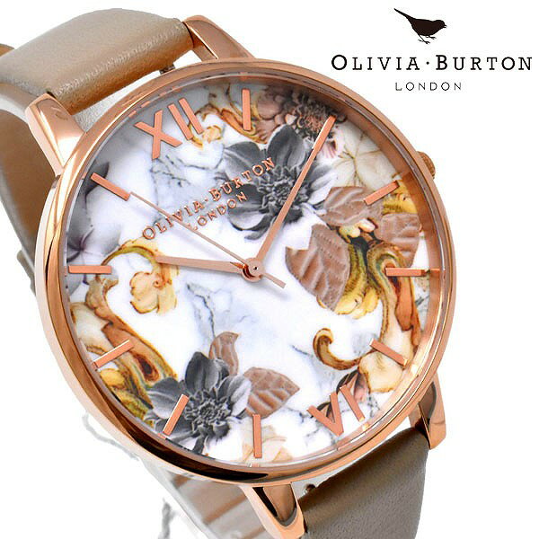 OLIVIA BURTON オリビアバートン 腕時計 レディースOB16CS17 革ベルト 花柄 フラワー グレージュ 人気 ブランド 時計 オリビアバートン..