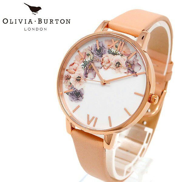 オリビアバートン 腕時計 OLIVIA BURTON オリビアバートン 腕時計 レディースOB16PP30 革ベルト 花柄 フラワー ヌードピーチ 人気 ブランド 時計 オリビアバートン腕時計 かわいい オリビアバートン時計 可愛い おしゃれ 女性 誕生日 ギフト クリスマス プレゼント