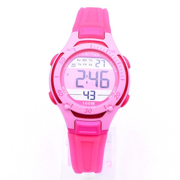 送料無料 CACTUS カクタス 腕時計 キッズ Kid's Watch デジタル キッズウォッチ CAC-82-M55 デジタル 時計 10気圧 防水 ピンク 人気 ブランド カクタス腕時計 カクタス時計 女の子 子供 こども 子供用 入学祝い 小学生 誕生日 ギフト プレゼント