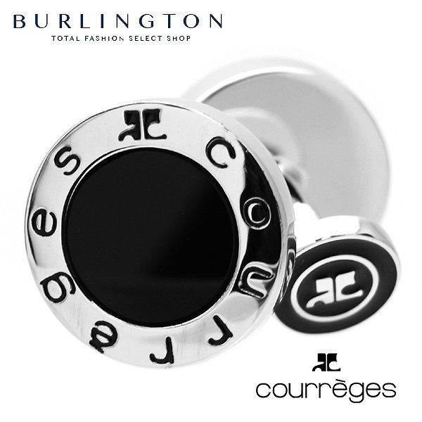 クレージュ COURREGES カフス ボタン メンズ カフリンクス シルバー オニキス エポキシ 丸形 人気 ブランド カフスボタン cuff cufflinks cuffs カフスメンズ おしゃれ 男性 贈答 昇進 お祝い …