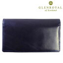 グレンロイヤル 長財布（メンズ） GLENROYAL グレンロイヤル 長財布 メンズ 二つ折り ネイビー 紺色 小銭入れ無し 03-2474 ブライドルレザー 本革 人気 ブランド グレンロイヤル財布 ヴィンテージ 風 ビンテージ 調 GLENROYAL財布 おしゃれ 紳士 男性 誕生日 ギフト クリスマス プレゼント