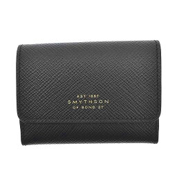 スマイソン 財布 メンズ SMYTHSON スマイソン ミニ財布 レディース メンズ コインケース 三つ折り ブラック 黒 1029609 レザー 本革 牛革 人気 高級 ブランド 3つ折り SMYTHSON財布 スマイソン財布 オシャレ シンプル おしゃれ おすすめ 男性 女性 誕生日 ギフト クリスマス プレゼント