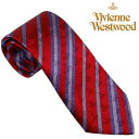 ヴィヴィアンウエストウッド ネクタイ ストライプ Vivienne Westwood シルク 11539 H201 レッド 赤 人気 ブランド ヴィヴィアンネクタイ ビビアン ヴィヴィアン おしゃれ 父 彼氏 男性 就職祝い 誕生日 ギフト クリスマス プレゼント