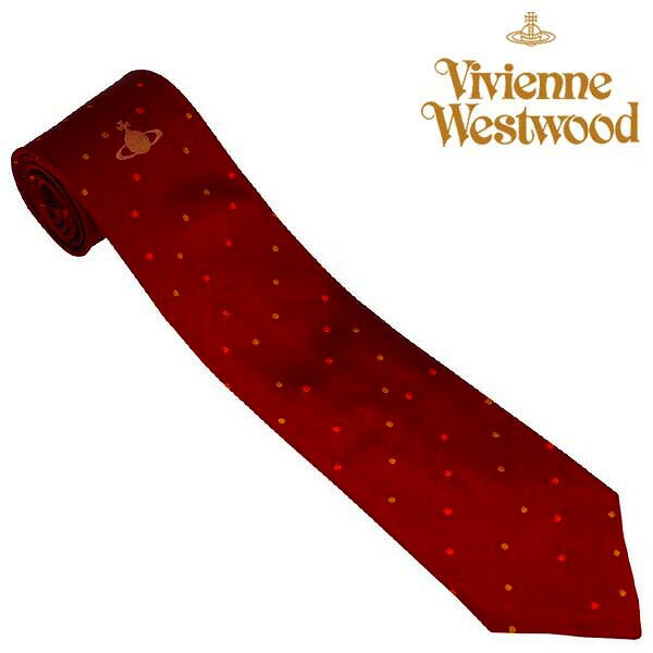 ヴィヴィアンウエストウッド ネクタイ ドット シルク Vivienne Westwood 81050004 W001M H401 レッド 赤 人気 ブランド ヴィヴィアンネクタイ ビビアン ヴィヴィアン おしゃれ 父 彼氏 男性 就職祝い 誕生日 ギフト クリスマス プレゼント