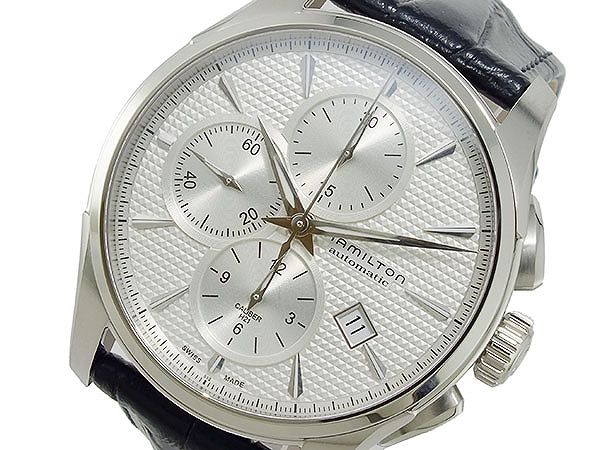 HAMILTON ハミルトン 腕時計 メンズ 時計 ジャズマスター 自動巻き クロノグラフ ブランド H32596751 HAMILTON腕時計 HAMILTON時計 ハミルトン腕時計 ハミルトン時計 シルバー ホワイト × ブラック 男性 プレゼント ギフト