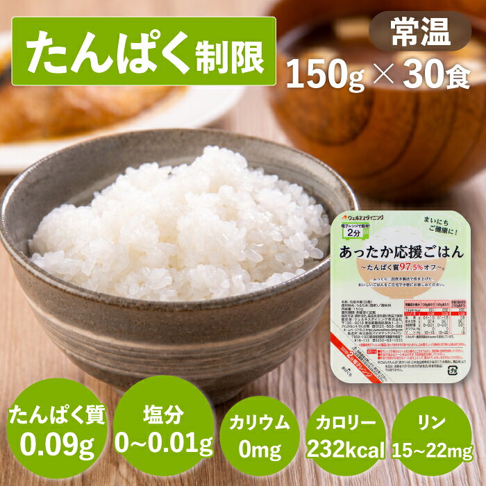 通常の白米と比較して、たんぱく質を97.5%カットしました。 腎臓病の方がカロリーを補えるように、通常のごはん同様のカロリーでお作りしています。 独自の炊飯製法で炊き方を変えて2回炊飯することにより、ふっくらとしたおいしいごはんに仕上がりました。