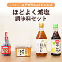 ほどよく 減塩調味料セット 減塩 塩分制限 塩分調整 塩分控えめ 血圧 高血圧 心疾患 管理栄養士 厳選 塩分制限 醤油 味噌 白だし ぽん酢