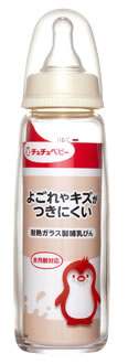 ジェクス　チュチュベビー　哺乳瓶　スリムタイプ　耐熱ガラス製　哺乳びん　240mL　ウェルネス