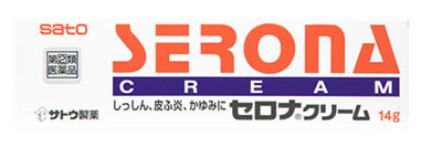 お買い上げいただける個数は5個までです リニューアルに伴いパッケージ・内容等予告なく変更する場合がございます。予めご了承ください。 名　称 佐藤製薬　セロナクリーム　14g　【第(2)類医薬品】 内容量 14g 特　徴 セロナクリームは・・・ ○しっしん、皮ふ炎、かぶれなどの炎症やかゆみに効果をあらわす、酪酸（らくさん）ヒドロコルチゾンを配合したクリームです。 ○のびがよく、ベタつかないクリームです。顔、腕などの露出部に塗布しても目立ちません。 効　能 効　果 湿疹、皮膚炎、かぶれ、かゆみ、虫さされ、あせも、じんましん 用法・用量 1日数回、患部に適量を塗布します。 【用法・用量に関連する注意】 (1)定められた用法・用量を厳守してください。 (2)小児に使用させる場合には、保護者の指導監督のもとに使用させてください。 (3)目に入らないように注意してください。万一、目に入った場合には、すぐに水又はぬるま湯で洗ってください。なお、症状が重い場合には、眼科医の診療を受けてください。 (4)外用にのみ使用してください。 成分 酪酸（らくさん）ヒドロコルチゾン・・・0.05％ （しっしん、皮ふ炎、かぶれなどの炎症を抑えます。） 添加物として、クエン酸、クエン酸Na、パラベン、セタノール、ポリオキシエチレンセチルエーテル、ワセリン、流動パラフィンを含有します。 区　分 指定第2類医薬品 ご注意 ●してはいけないこと (守らないと現在の症状が悪化したり、副作用が起こりやすくなります) 1.次の部位には使用しないでください 水痘(水ぼうそう)、みずむし・たむし等又は化膿している患部。 2.顔面には、広範囲に使用しないでください。 3.長期連用しないでください ●相談すること 1.次の人は使用前に医師、薬剤師または登録販売者にご相談ください (1)医師の治療を受けている人。 (2)妊婦又は妊娠していると思われる人。 (3)薬によりアレルギー症状を起こしたことがある人。 (4)患部が広範囲の人。 (5)湿潤やただれのひどい人。 2.使用後、次の症状があらわれた場合は副作用の可能性がありますので、直ちに使用を中止し、この文書を持って医師、薬剤師または登録販売者にご相談ください。 関係部位： 症状 ・皮膚： 発疹・発赤、かゆみ ・皮膚(患部)： みずむし・たむし等の白癬、にきび、化膿症状、持続的な刺激感 3.5-6日間使用しても症状がよくならない場合は使用を中止し、この文書を持って医師、薬剤師または登録販売者にご相談ください。 ■保管及び取扱い上の注意 (1)直射日光の当たらない湿気の少ない涼しい所に密栓して保管してください。 (2)小児の手の届かない所に保管してください。 (3)他の容器に入れ替えないでください。(誤用の原因になったり品質が変わるおそれがあります。) (4)使用期限をすぎた製品は、使用しないでください。 ◆本品記載の使用法・使用上の注意をよくお読みの上ご使用下さい 製造販売元 佐藤製薬株式会社 東京都港区元赤坂1丁目5番27号 お問合せ 佐藤製薬株式会社 お客様相談窓口 電話：03(5412)7393 受付時間：9:00-18:00(土、日、祝日を除く) 広告文責 株式会社ツルハグループマーチャンダイジング カスタマーセンター　0852-53-0680 JANコード：4987316014159　