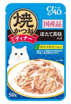 Ciao - いなばペットフード　CIAO　チャオ　焼かつお　ディナー　ほたて貝柱入り　(50g)