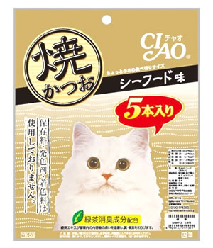 いなばペットフード　CIAO　チャオ　焼かつお　シーフード味　(5本)