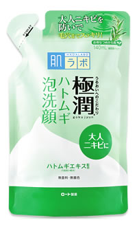 ロート製薬　肌ラボ　ハダラボ　極潤　ゴクジュン　ハトムギ泡洗顔　つめかえ用　(140mL)　詰め替え用　洗顔フォーム　ウェルネス