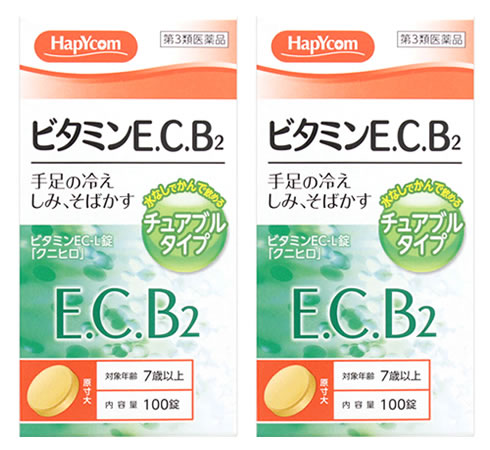 《セット販売》　HapYcom　ハピコム　ビタミンEC-L錠「クニヒロ」　(100錠)×2個セット　E C B2 手足の冷え　しみ　そばかす