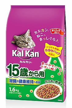 マースジャパン　カルカン　ドライ　15歳から用　かつおと野菜味　(1.6kg)　キャットフード　高齢猫用