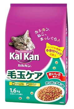 マースジャパン　カルカン　ドライ　毛玉ケア　かつおとチキン味　(1.6kg)　成猫用　キャットフード